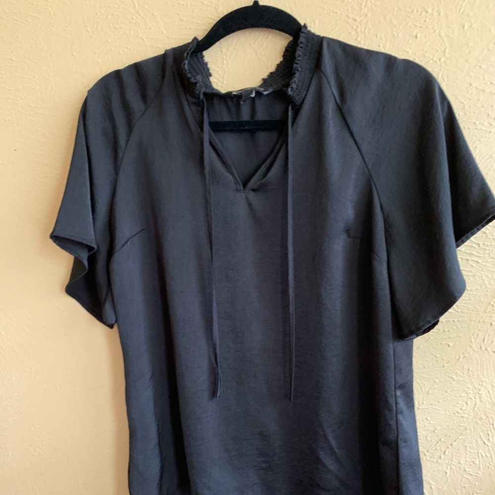 Satin tie neck blouse